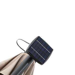 English Elm 10ft Solar Led Cantilever Offset Patio Umbrella with 40 Lights Outdoor Shade Khaki W640140284