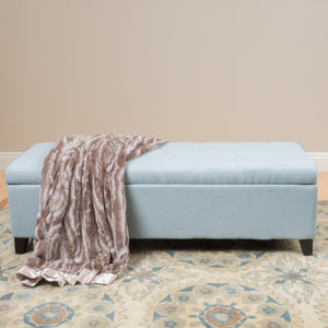 English Elm Christopher Knight Home® - Upholstered Storage Ottoman Bench with Flip-Top Compartment for Extra Seating, Footrest, Durable Elegance Light Blue 68087.00LSKY