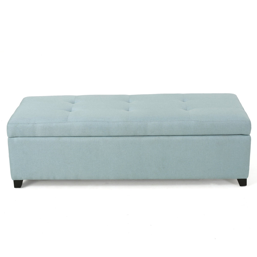 English Elm Christopher Knight Home® - 50 inch Wide Light Blue Tufted Storage Ottoman Bench with Soft-Close Hinges, Cushioned Seating & Spacious Interior - Durable, Stylish Entryway Solution for Living Room, Bedroom, Office 69073.00FLBLU