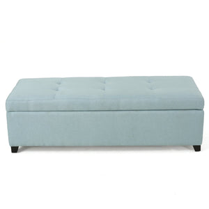 English Elm Christopher Knight Home® - 50 inch Wide Light Blue Tufted Storage Ottoman Bench with Soft-Close Hinges, Cushioned Seating & Spacious Interior - Durable, Stylish Entryway Solution for Living Room, Bedroom, Office 69073.00FLBLU