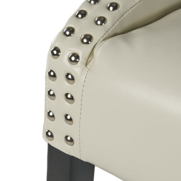 English Elm Christopher Knight Home® - EATON Barstool Ivory Quilted Bonded Leather Counter Stool with Curved Arms, Sturdy Wood Frame, No Assembly Required 57025.00