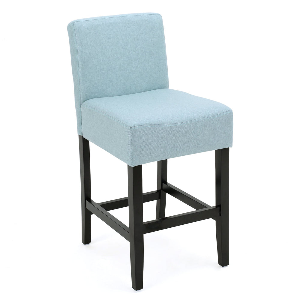 English Elm Christopher Knight Home® - ZUMA Plush Fabric Counter Stool with Breathable Upholstery, Thick Padded Support and Easy Care Finish Light Blue 73723.00FLBLU