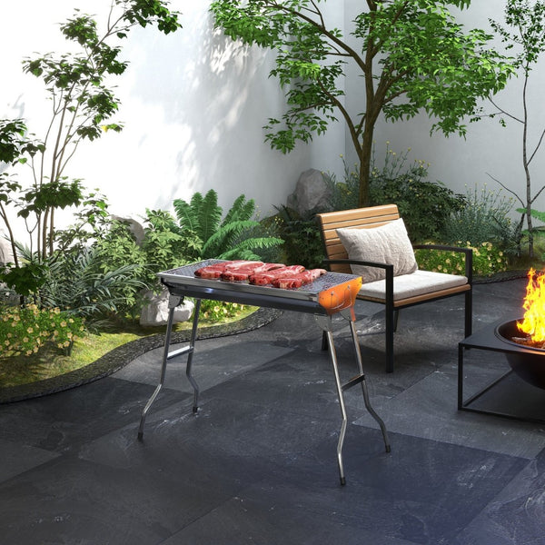 English Elm Portable Stainless Steel Folding Charcoal Bbq Grill for Camping Tailgate Backyard W2225142614