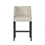 Christopher Knight Home® - Noble House - Milano Ivory Quilted Bonded Leather Bar Stool