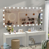 Hollywood Led Full Body Mirror with Lights Extra Large Full Length Vanity Mirror with 3 Color Mode Lights, Vertical Horizontal Hanging Aluminum Framed Mirror, 72 X 36 Inch