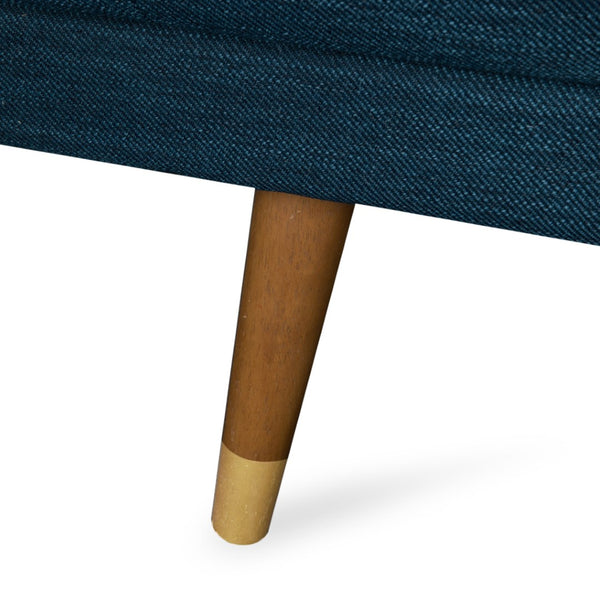 English Elm Aidan Tufted Fabric Sofa with Diamond Stitching and Gold Tipped Rubberwood Legs Navy Blue 61688.00NBLU