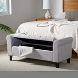 Christopher Knight Home® - Noble House - Keiko Contemporary Rolled Arm Fabric Storage Ottoman Bench