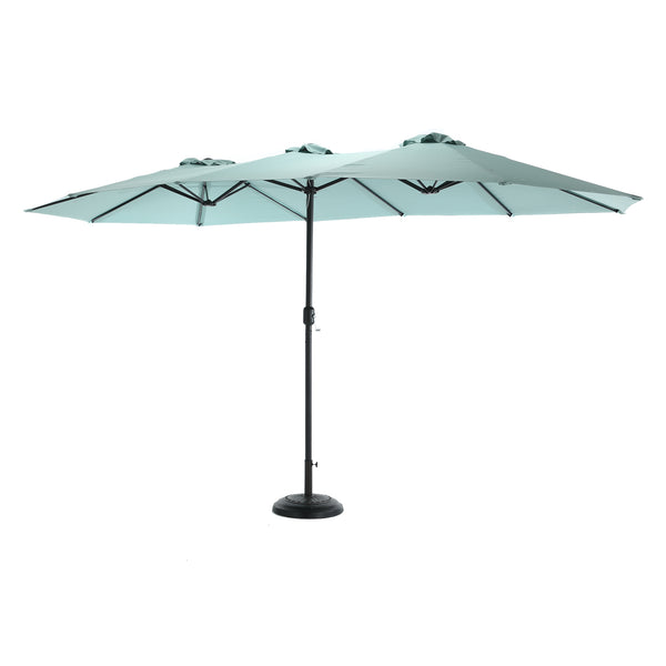 English Elm 14.8 Ft Oversized Double-Sided Rectangular Patio Umbrella with Crank, Steel Ribs, UV Protection Light Green W640140334