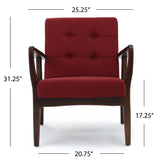 Christopher Knight Home® - Noble House - - Deep Red Fabric Mid Century Modern Club Chair