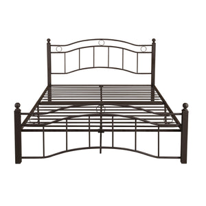 English Elm Christopher Knight Home® - KING Metal Bed Frame King Size Platform Bed with Geometric Headboard, Sturdy Iron, Underbed Storage Opportunity Copper 79.25 L x 28.75 W x 3.5 H 63298.00HMCOP-K-UK