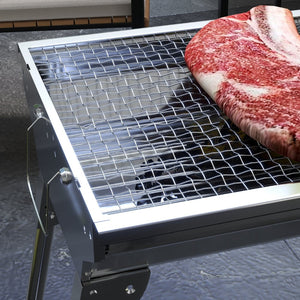 English Elm Portable Stainless Steel Folding Charcoal Bbq Grill for Camping Tailgate Backyard W2225142614