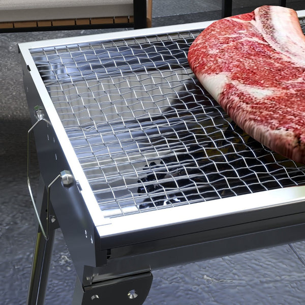 English Elm Portable Stainless Steel Folding Charcoal Bbq Grill for Camping Tailgate Backyard W2225142614