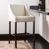 Christopher Knight Home® - Noble House - Milano Ivory Quilted Bonded Leather Bar Stool