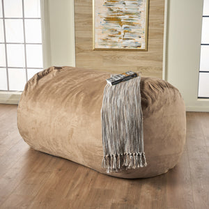 English Elm Christopher Knight Home® - Asher Champagne Microfiber Suede 6.5ft Removable Bean Bag Cover with Childproof Zipper, Soft 37954.00SKIN