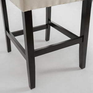 English Elm Zuma Upholstered Counter Stools Set of 2 Studded Acacia Wood Kitchen Island Seating 73723.00FBGE