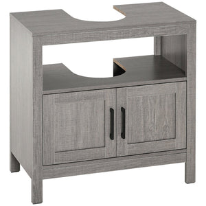 English Elm Kleankin Pedestal Sink Base Cabinet with Adjustable Shelf and Double Door Storage W2225142650