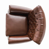 Christopher Knight Home® - Noble House - Franklin Mid-Century Modern Tufted Club Chair with Rolled Arms, Chestnut Brown