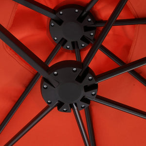 English Elm 14.8 Ft Oversized Double-Sided Rectangular Patio Umbrella with Crank, Steel Ribs, UV Protection Orange W640140331