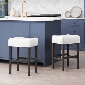 English Elm Zuma Backless Bonded Leather Counter Stools Set of Two for Kitchen Islands 74492.00IVR