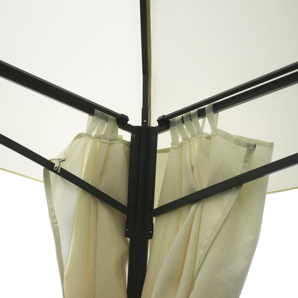 English Elm 10' 10ft Steel Frame Outdoor Gazebo with Vented Canopy Curtain Walls and Uv Shade W2225142542