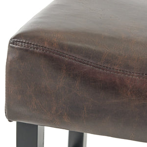 English Elm Christopher Knight Home® - 30-inch Bonded Leather Backless Bar Stool Set of 2, Brown Faux Leather, Rubberwood Legs, Space-Saving Durable Seating 74511.00