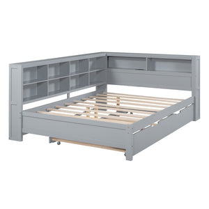 English Elm Wooden Twin Daybed with Storage Drawers Usb Charging Shelf and Pine Frame N733S347731E