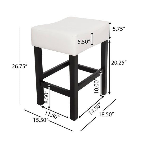 English Elm Zuma Backless Bonded Leather Counter Stools Set of Two for Kitchen Islands 74492.00IVR
