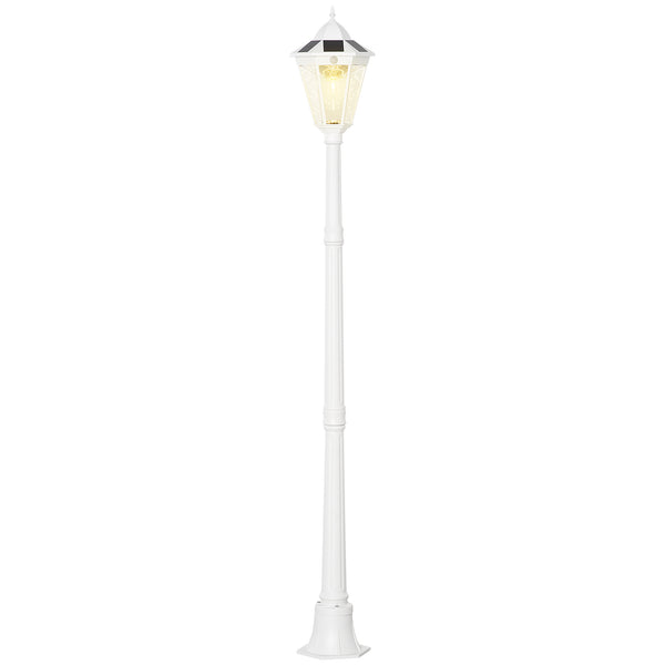 English Elm 77" Solar Lamp Post Light Vintage Aluminum Outdoor Street Lamp with PIR Motion Sensor, Adjustable Brightness, IP44 Weatherproof Garden Accent Lighting W2225142612