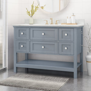 English Elm Christopher Knight Home® - 48'' Handcrafted Gray Bathroom Vanity Cabinet With Soft-Close Drawers And Stylish Storage Solutions 65590.00GRY