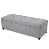 Christopher Knight Home® - Noble House - Brentwood Contemporary Tufted Fabric Storage Ottoman Bench