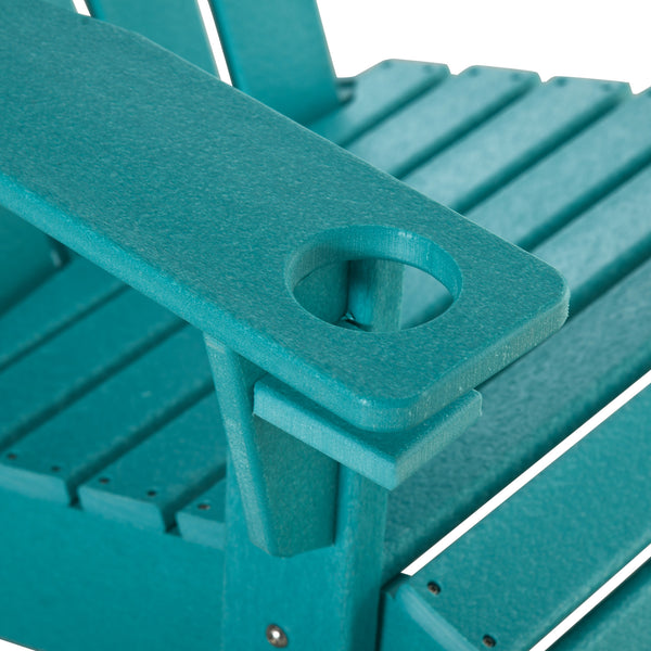 English Elm HDPE All-Weather Adirondack Chair with Cup Holder, Durable Waterproof Outdoor Lounge Seat, 330lb Cap W2225142497