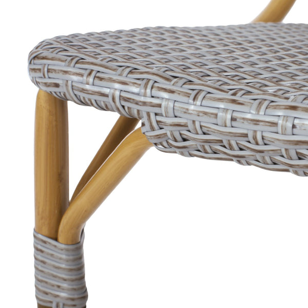 English Elm Outdoor Pe Rattan Bistro Chair Set of 2 with Powder-coated Aluminum Frame Patio 71420.00LBRN