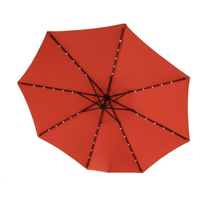 English Elm 10ft Solar Led Cantilever Offset Patio Umbrella with 40 Lights Outdoor Shade Orange W640140291