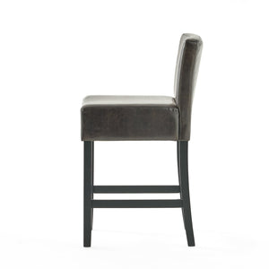 English Elm Christopher Knight Home® - Set of 2 26" Portman Bonded Leather Counter Height Barstool Brown — Stylish, Durable Seating Solution 73724.00