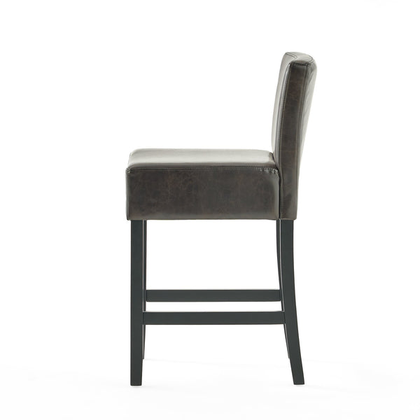English Elm Christopher Knight Home® - Set of 2 26" Portman Bonded Leather Counter Height Barstool Brown — Stylish, Durable Seating Solution 73724.00