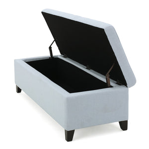 English Elm Christopher Knight Home® - Upholstered Storage Ottoman Bench with Flip-Top Compartment for Extra Seating, Footrest, Durable Elegance Light Blue 68087.00LSKY