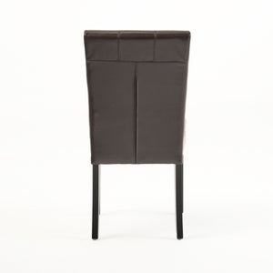 English Elm Badin Tufted Bonded Leather Dining Chairs Rubberwood Frame Set of 2 Contemporary 53447.00PU