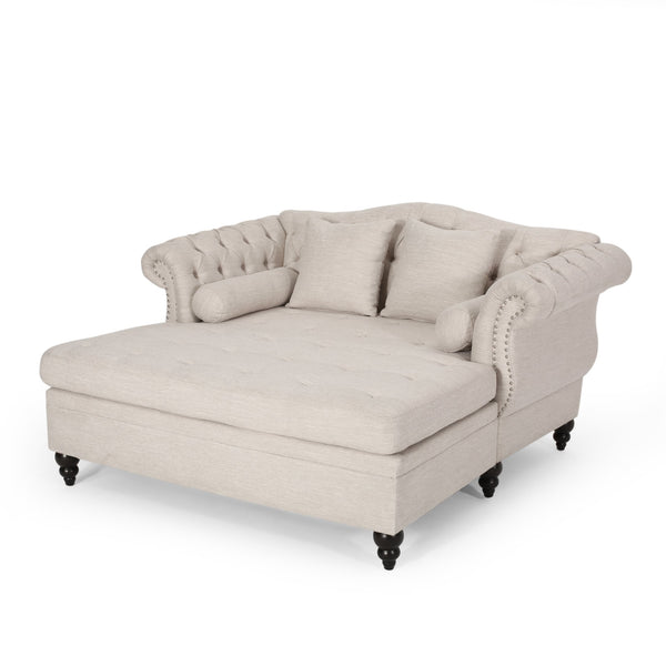English Elm Christopher Knight Home® - Loveseat Double Chaise Lounge – Timeless Beige Upholstery, Elegant Design, And Ultimate Comfort Retreat 68105.00AFBGE_68105.00BFBGE