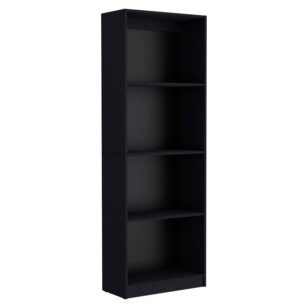 English Elm Bookcase Benzoni Engineered Wood Black – Four-Tier Office Storage, Space-Saving Shelves, Timeless Design (96) B092142811