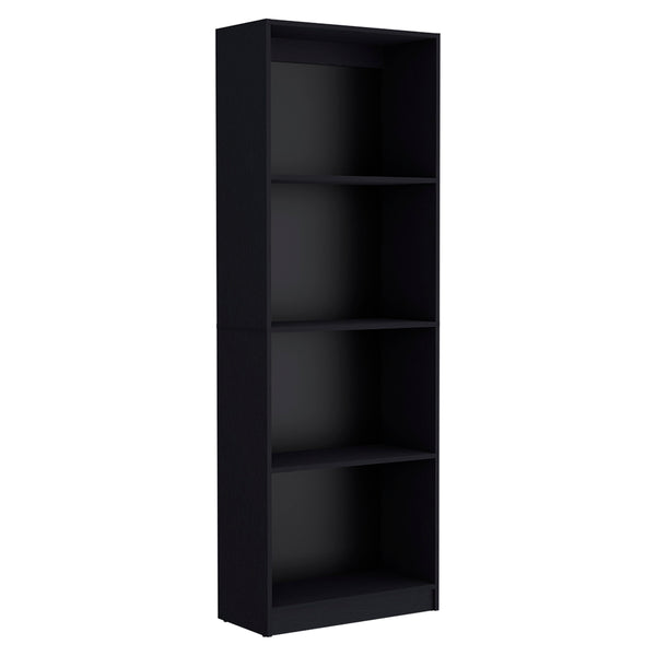 English Elm Bookcase Benzoni Engineered Wood Black – Four-Tier Office Storage, Space-Saving Shelves, Timeless Design (96) B092142811