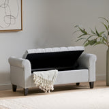 Christopher Knight Home® - Noble House - Keiko Contemporary Rolled Arm Fabric Storage Ottoman Bench