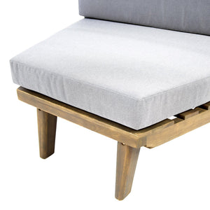 English Elm Hillcrest Solid Acacia Corner Sofa with Built-in Side Table for Outdoor Living 61288.00TSET