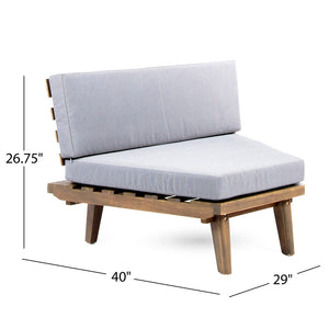 English Elm Hillcrest Solid Acacia Corner Sofa with Built-in Side Table for Outdoor Living 61288.00TSET