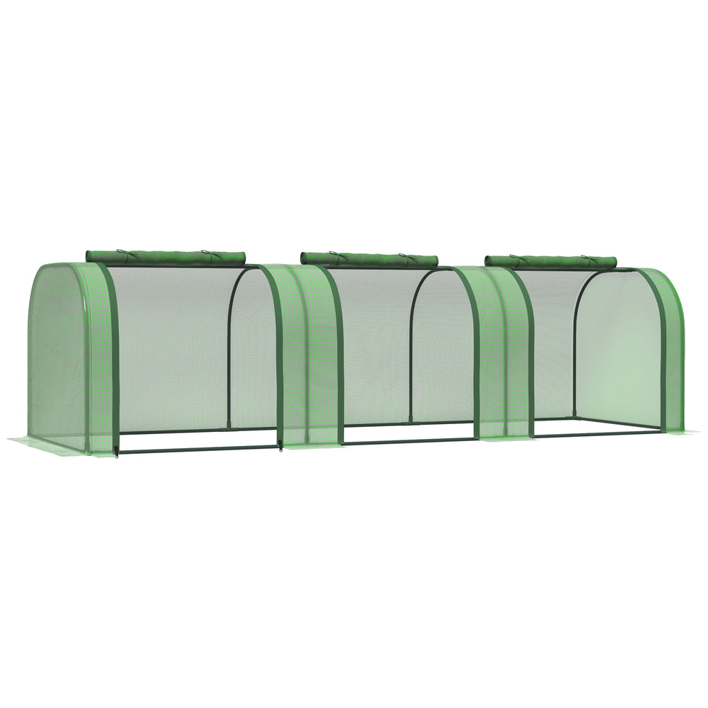 English Elm 10' Mini Greenhouse Tunnel 10' x 3' x 2.5' Portable PE Cover, Roll-Up Doors, Steel Frame, UV-Proof Shelter W2225142624