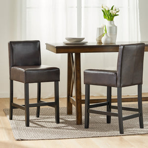 Christopher Knight Home® - Noble House - Lopez Leather Counterstools - Set of 2