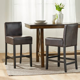 Christopher Knight Home® Lopez Leather Counterstools - Set of 2 : Elegant, Versatile, Durable