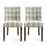 Christopher Knight Home® - Noble House - Harman Contemporary Upholstered Plaid Dining Chairs - Set of 2