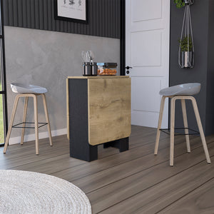 English Elm Folding Dining Table Evart Black/Macadamia – Space-Saving Engineered Wood, Sturdy 22lb Capacity, Multiuse B092142799