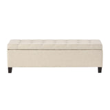 Christopher Knight Home® - Noble House - Mission Beige Tufted Fabric Storage Ottoman Bench