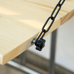 English Elm Hanging Spruce Balcony Table — Foldable Outdoor Railing Bar Desk, Weatherproof, Fits 3.9" Thick Rails W2225142492